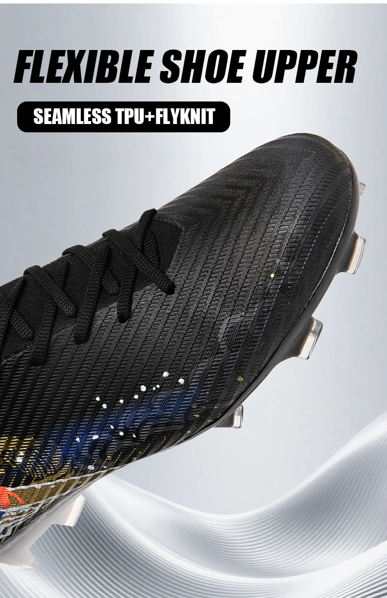 Neue Fußballschuhe für Herren, Trainingsschuhe, Fußballschuhe mit langen Stollen, ultraleichte Fußballschuhe FG, rutschfest, für den Außenbereich, Dropshipping. – Detail 7