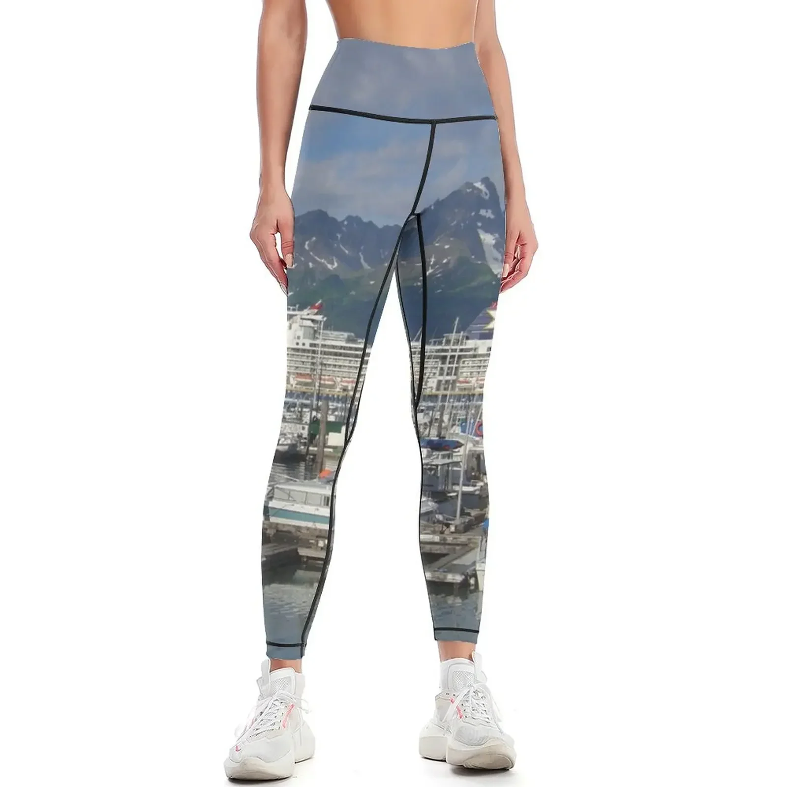 

Alaska Mountain Ship Port Leggings sportswear for gym Women's sports Leginsy push up sporty woman push up Womens Leggings