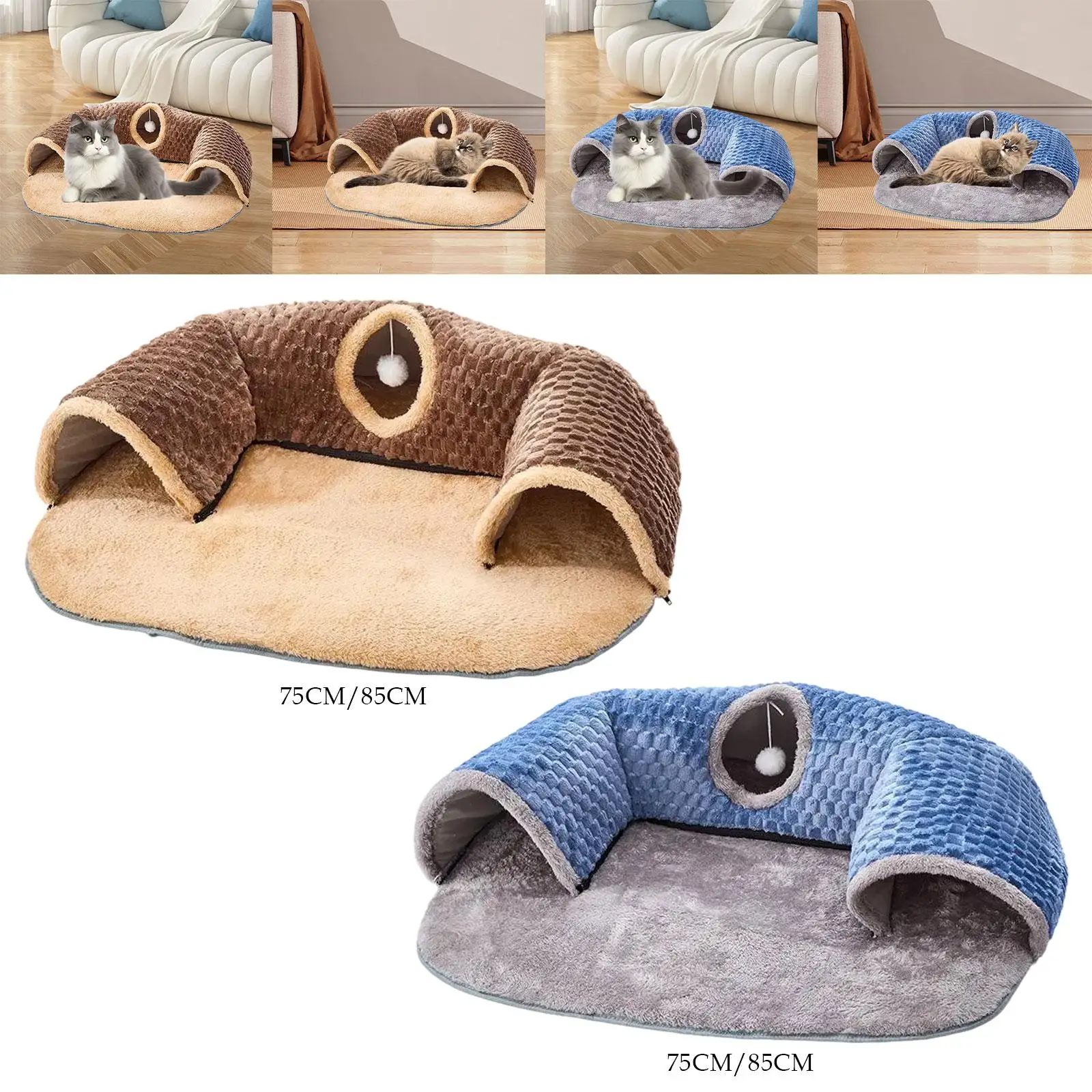 

Cat Activity Center Hideout 2 in 1 Cat Tunnel Bed for Rabbit Hamster Outdoor
