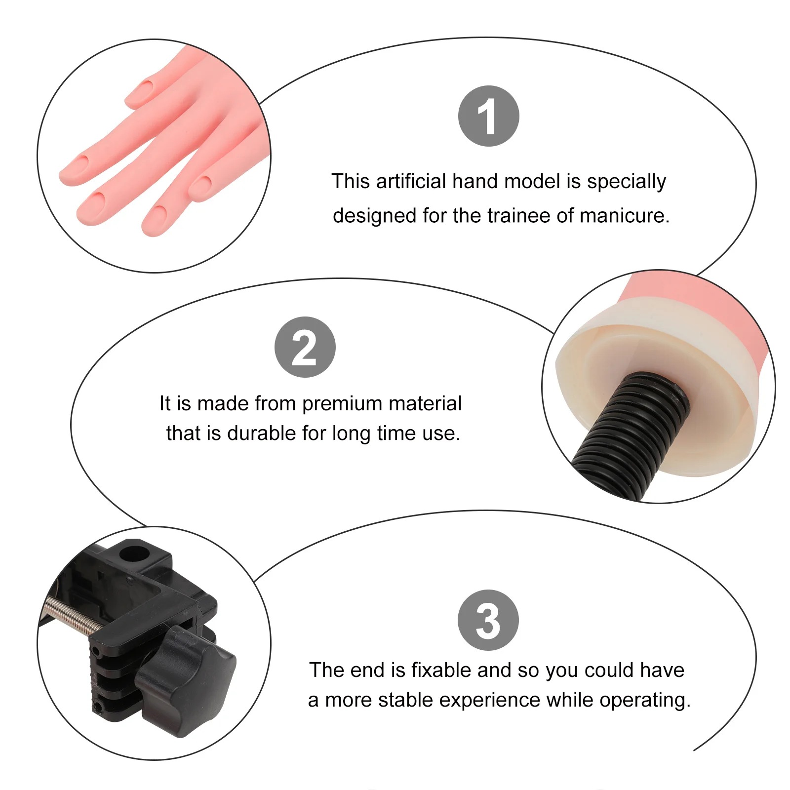 

1pc Nail Manicure Training Tools Bendable Artificial Beauty Hand For Nail Salon Student Light Hand Brown