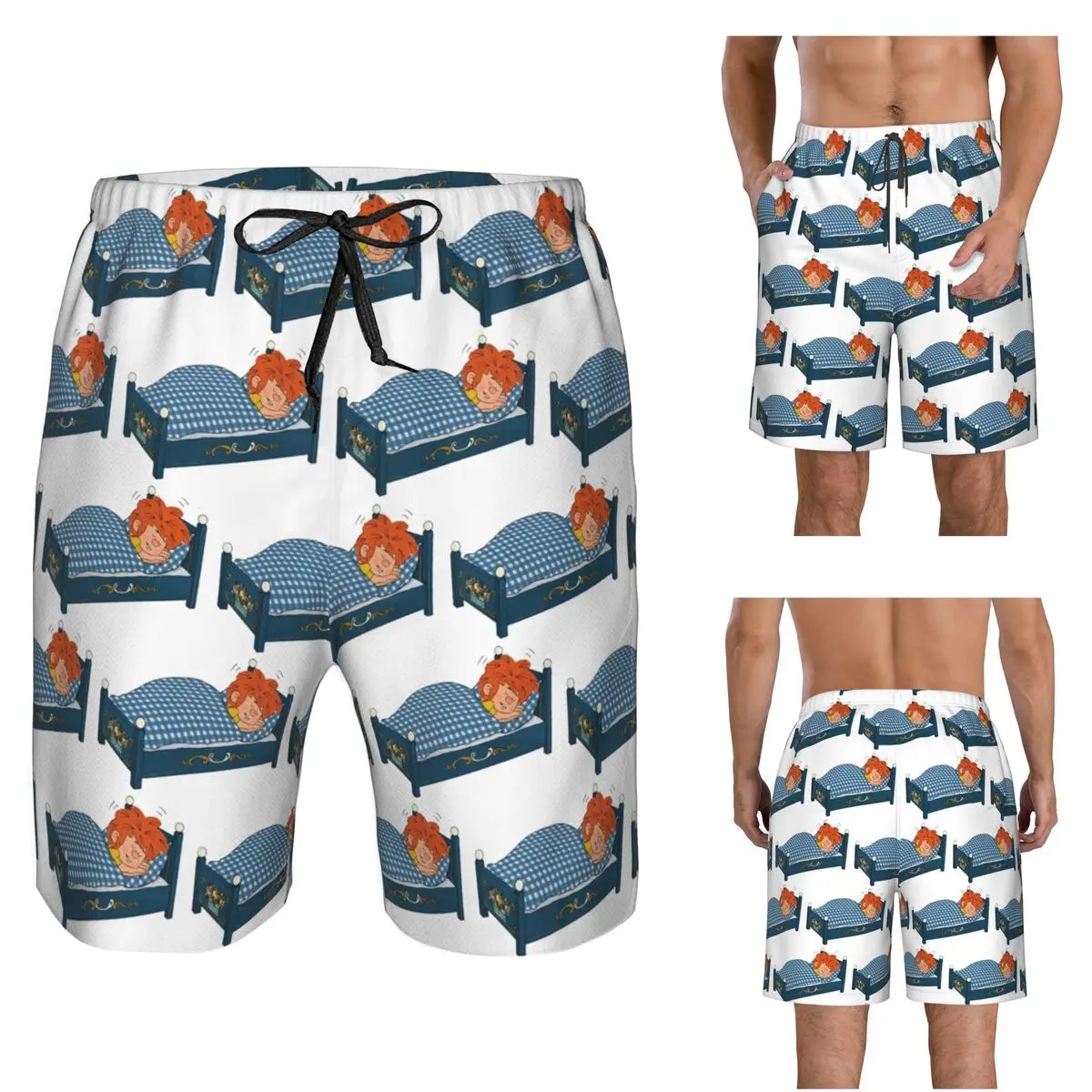 Pumuckl Schlaft Auf Seinem Bett Trunks Beach Board Shorts Casual Quick Dry Swim Summer Men Pants