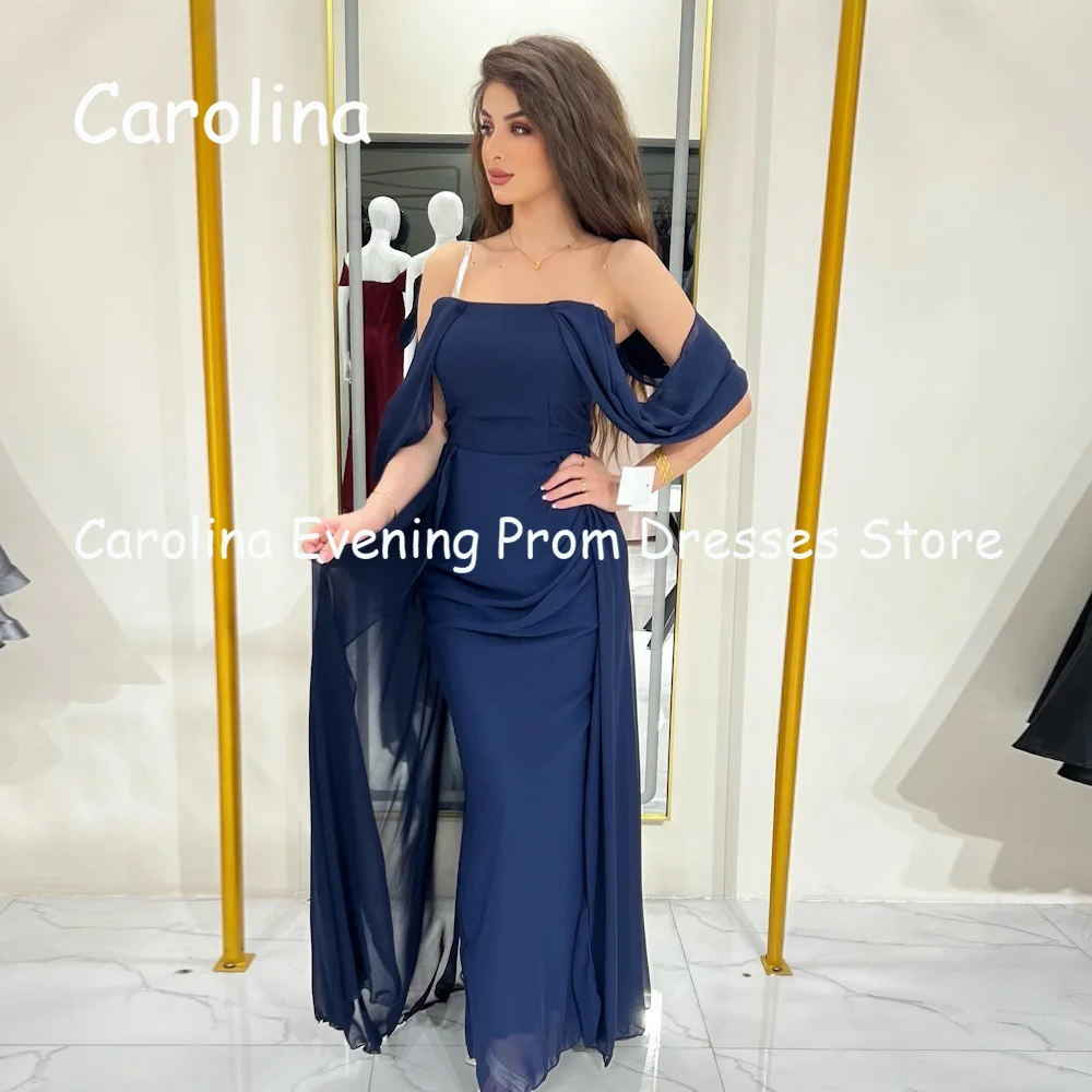 

Carolina Chiffon Mermaid Strapless Ruffle Popular Prom Gown Ankle Length Evening Formal Elegant Party Dress for Women 2023