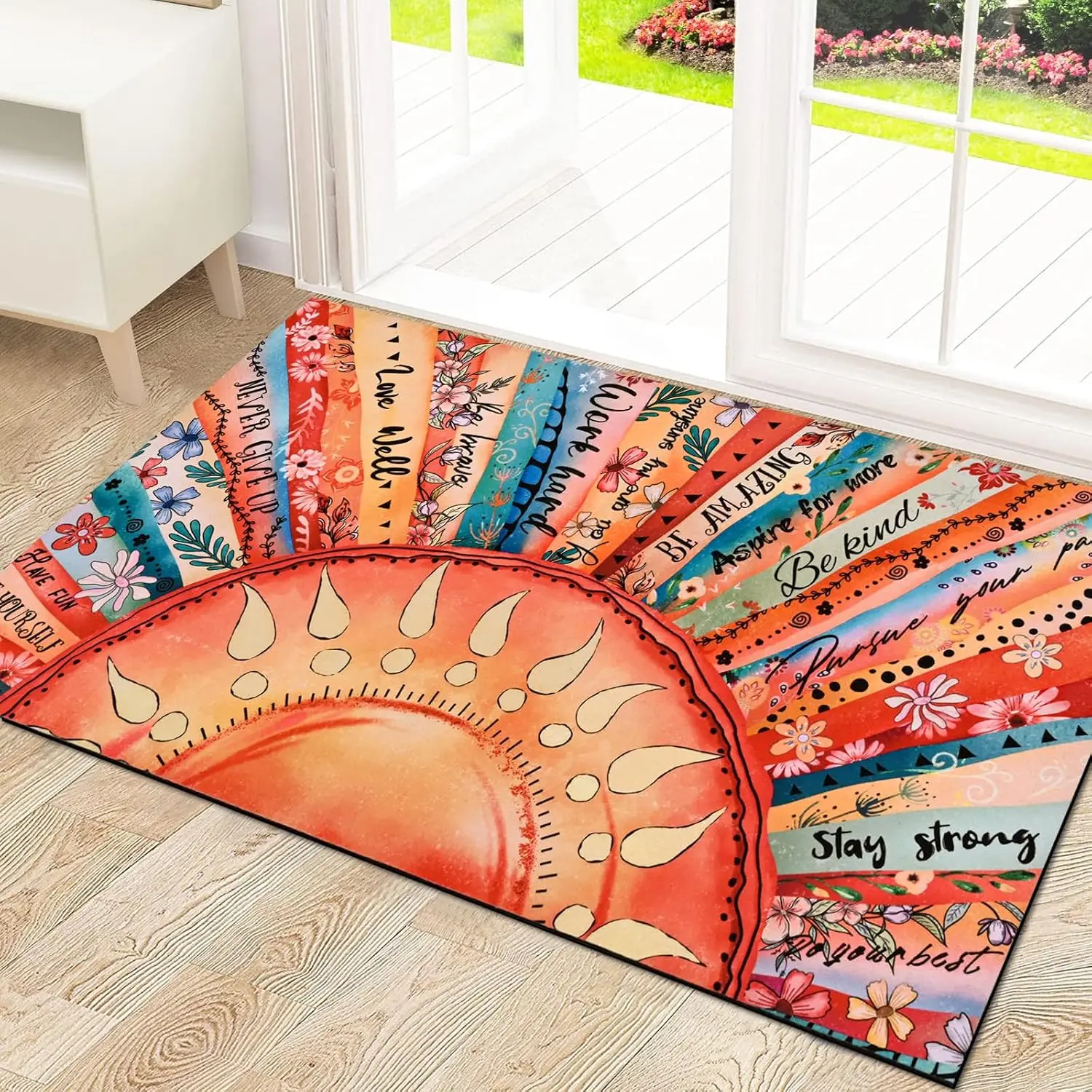 Boho Sun Doormat Bohemian Door Mat Doormat Decorative Entrance Entry Mat Home Front Door Rug Patio Corridor Living Sofa Side