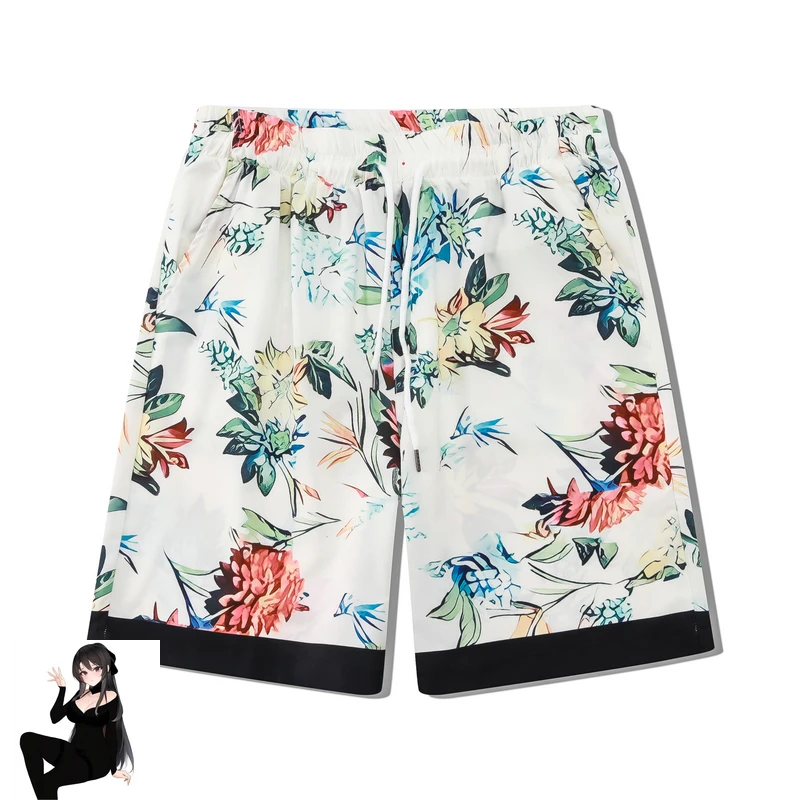Multi Versions Pattern Thin Fabric Shortpant Short Shirt Set Men Women Hawaii Beach Holiday Surf Suit