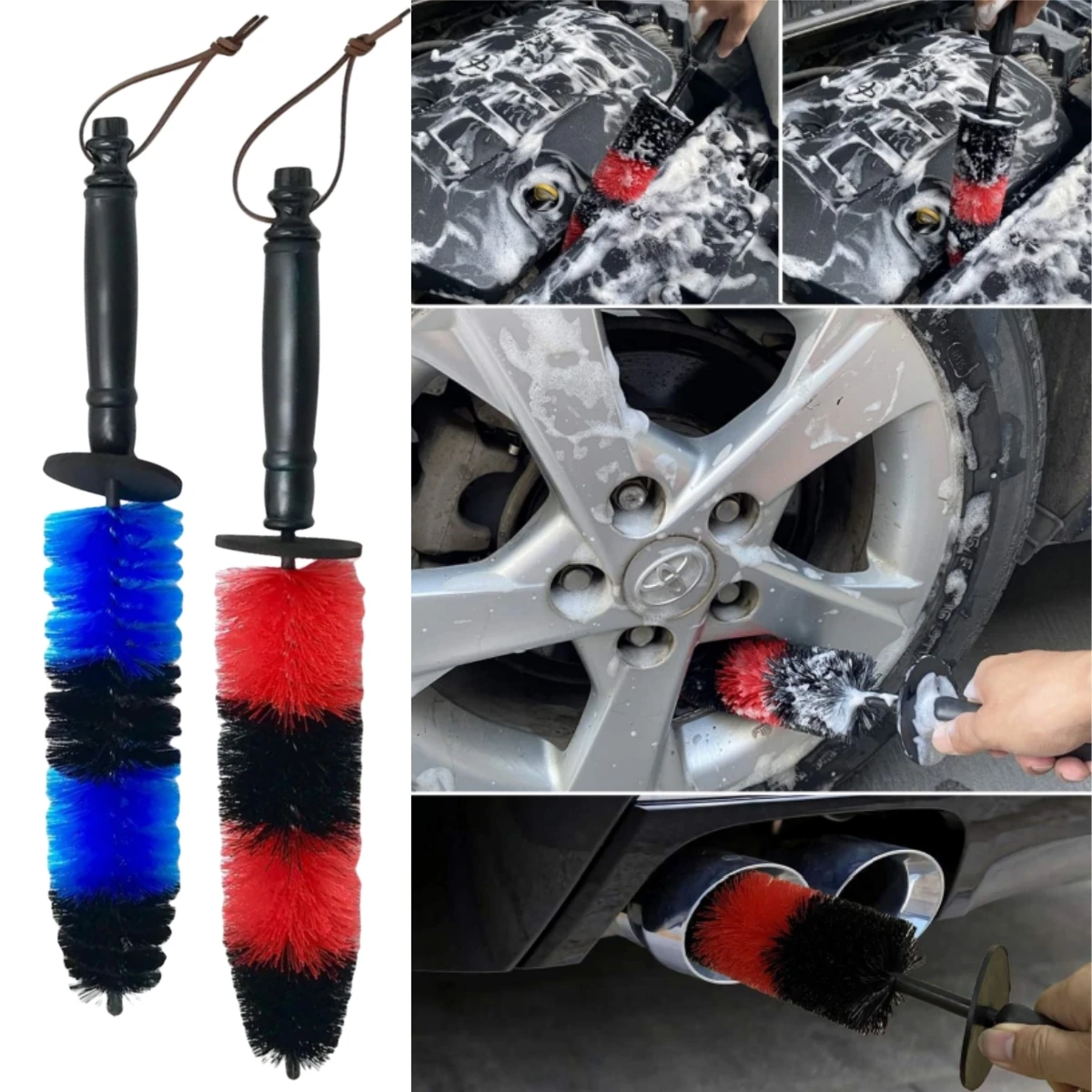 Auto Wheel Long Soft Cleaning Brush Car Wheel Brush Rim Tire Detailing Brush Czyszczenie samochodu do felg Wydech Silnik pojazdu