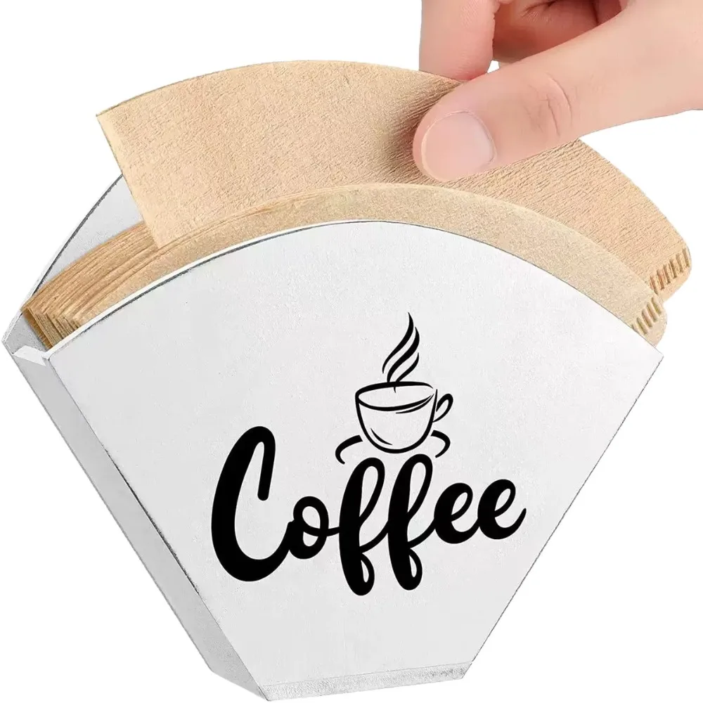 

Wall-mounted Cone Filter Papers Rack Wooden Decorative Filter Storage Container Durable Elegant Filter Paper Holder Coffee Bar