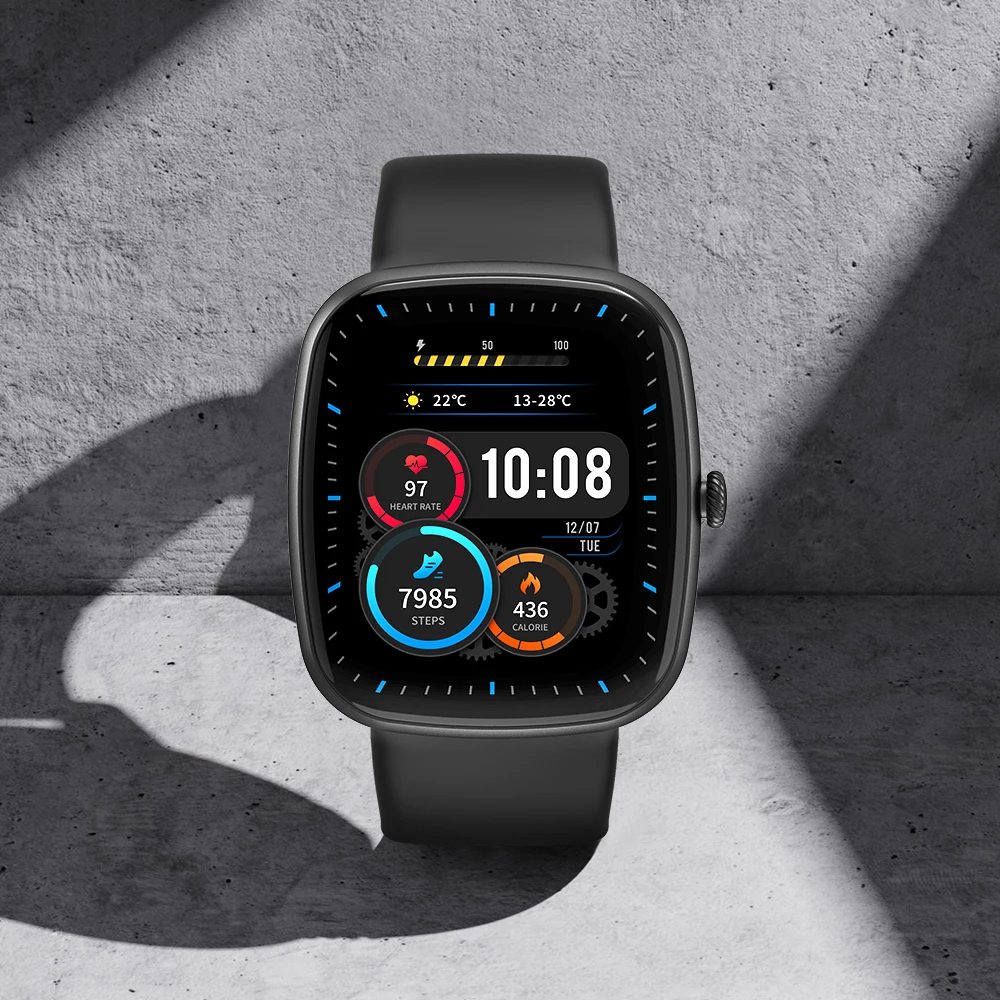 Спортивные наручные часы для мужчин и женщин, часы для фитнеса с полным сенсорным экраном, повседневные часы с пульсометром и кислородом в крови