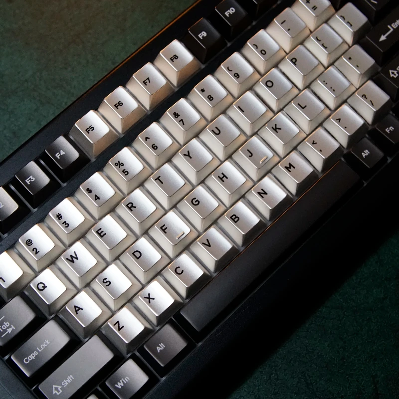 

Черные и серебряные металлические колпачки для клавиш с гравировкой спереди, колпачки для клавиш с вишневым профилем для wooting60/80, механическая клавиатура, игровые подарки на заказ