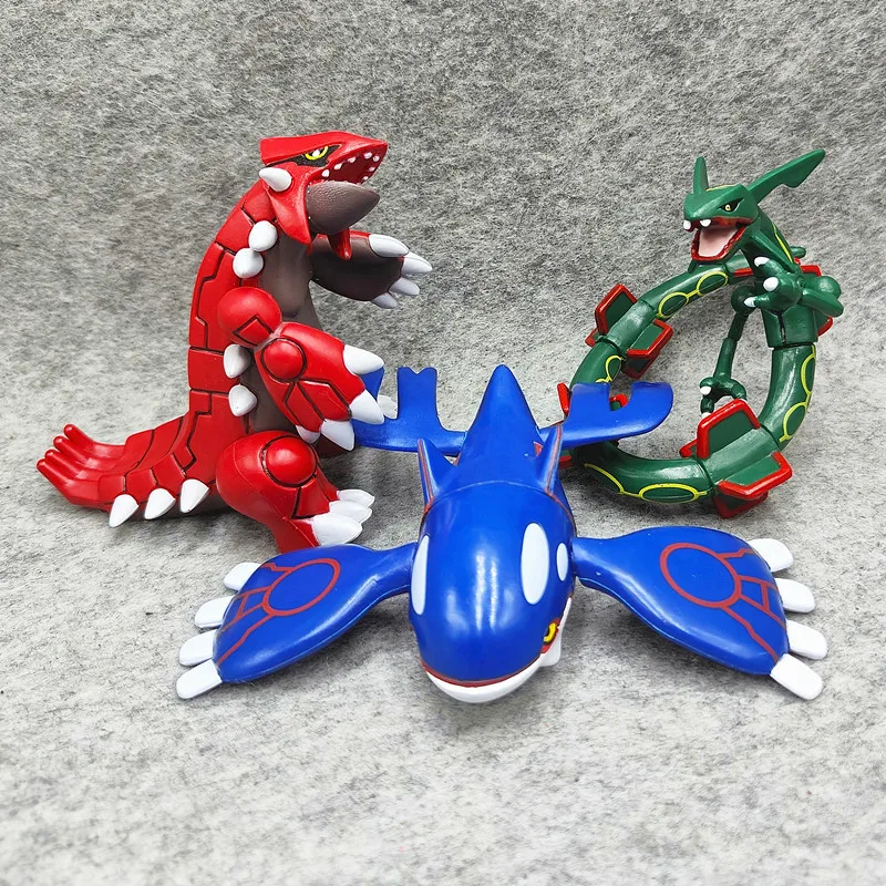 Pokemon Ash Ketchum Rayquaza Groudon Kyogre Anime PVC Action Figure Toy Collectible Model Decor Ornament Brinquedos For Children