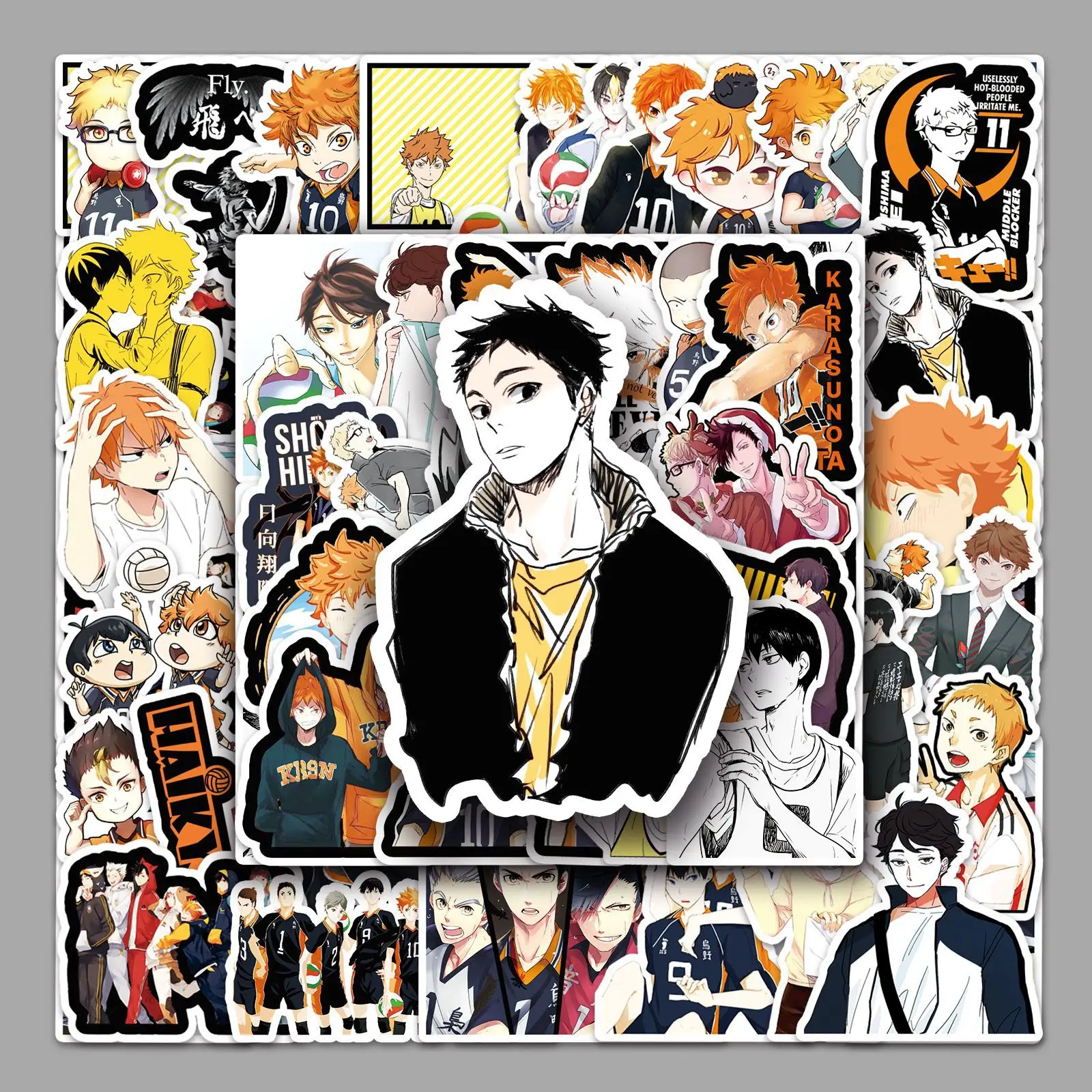 

52Pcs Haikyuu Graffiti Decorative Personalized Stickers DIY Guitar Refrigerator Phone Laptop Skateboard Waterproof Stickers