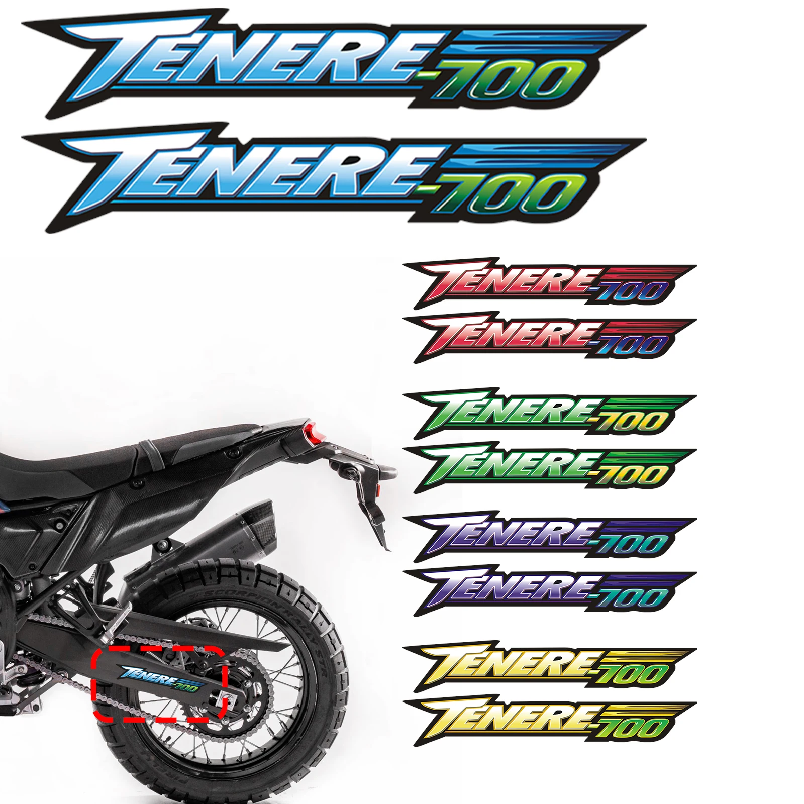 

Swingarm Stickers Reflective Decals Stripes for yamaha tenere 700