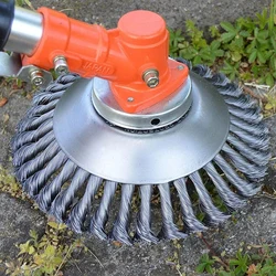 10 Inch Twist Knoop Staaldraad Wiel Borstel Schijf Tuin Onkruid Borstel Gras Trimmer Koppen Ontusting Wieden Wiel Voor Grasmaaier