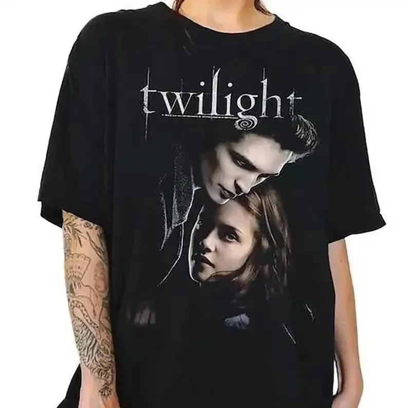 2026 Vintage Twilight Saga 3D Print Short Sleeves Printed T-shirt Unisex Oversized Round Neck Retro Y2K Streetwear