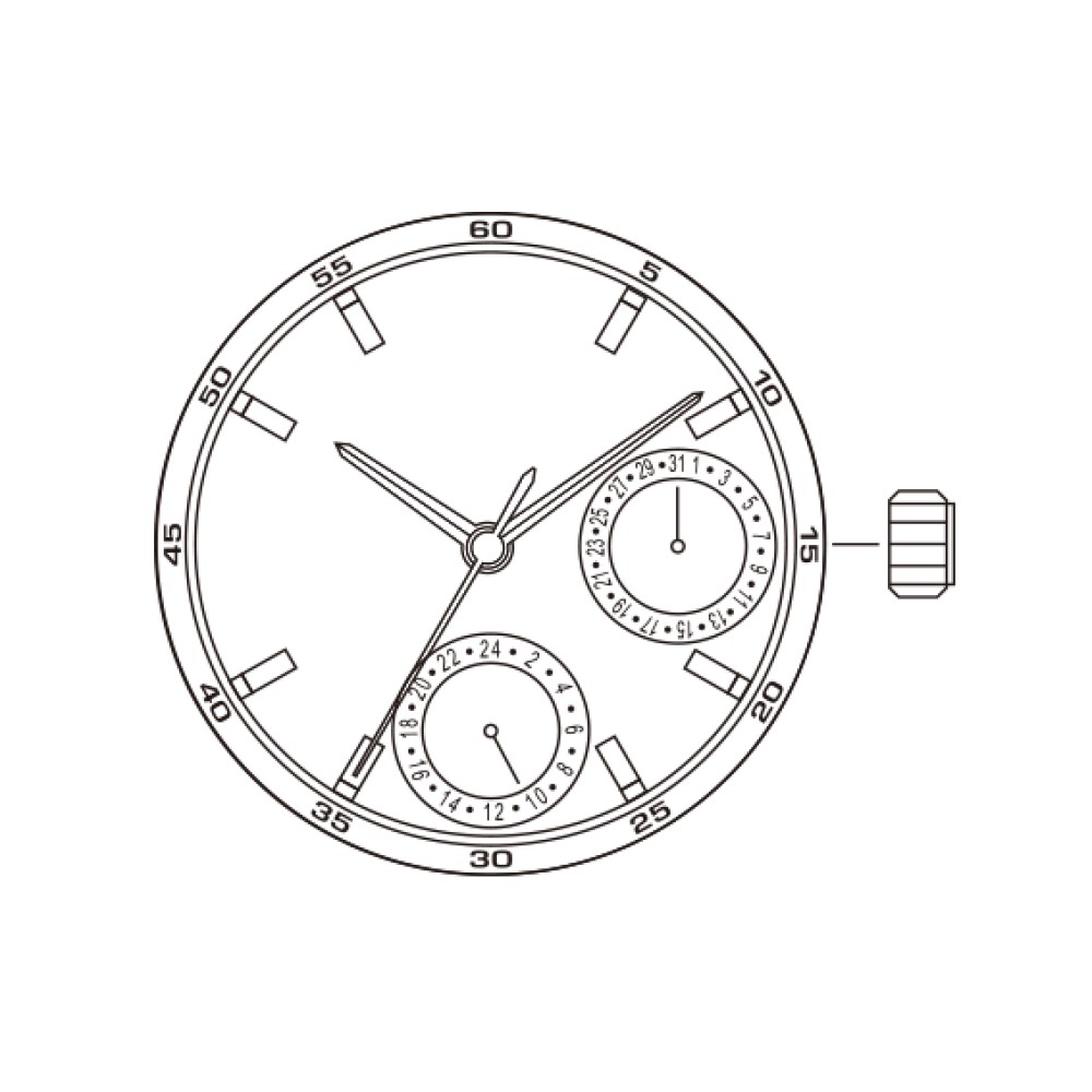 6P22 движение miyota 6P22 движение японское время/24 часа