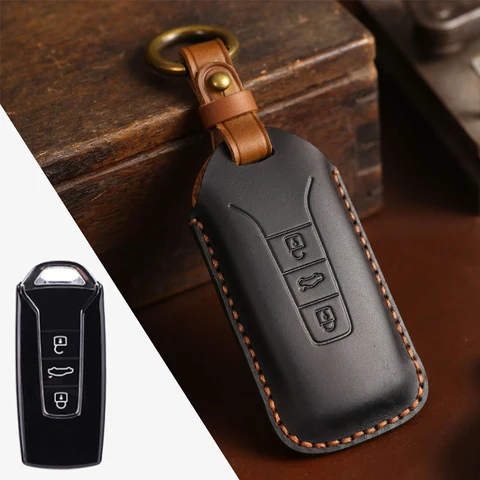Чехол для ключа из кожи для Volkswagen VW Touareg CR 2018 2019 2020 2021 2022
