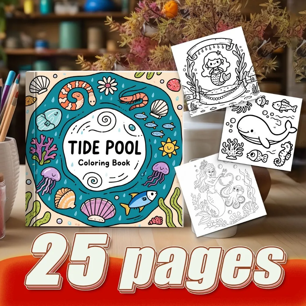Ocean Theme Graffiti Coloring Book DIY Coloring Creation For Personalized Art Expression With Durable Tear Resistant Paper