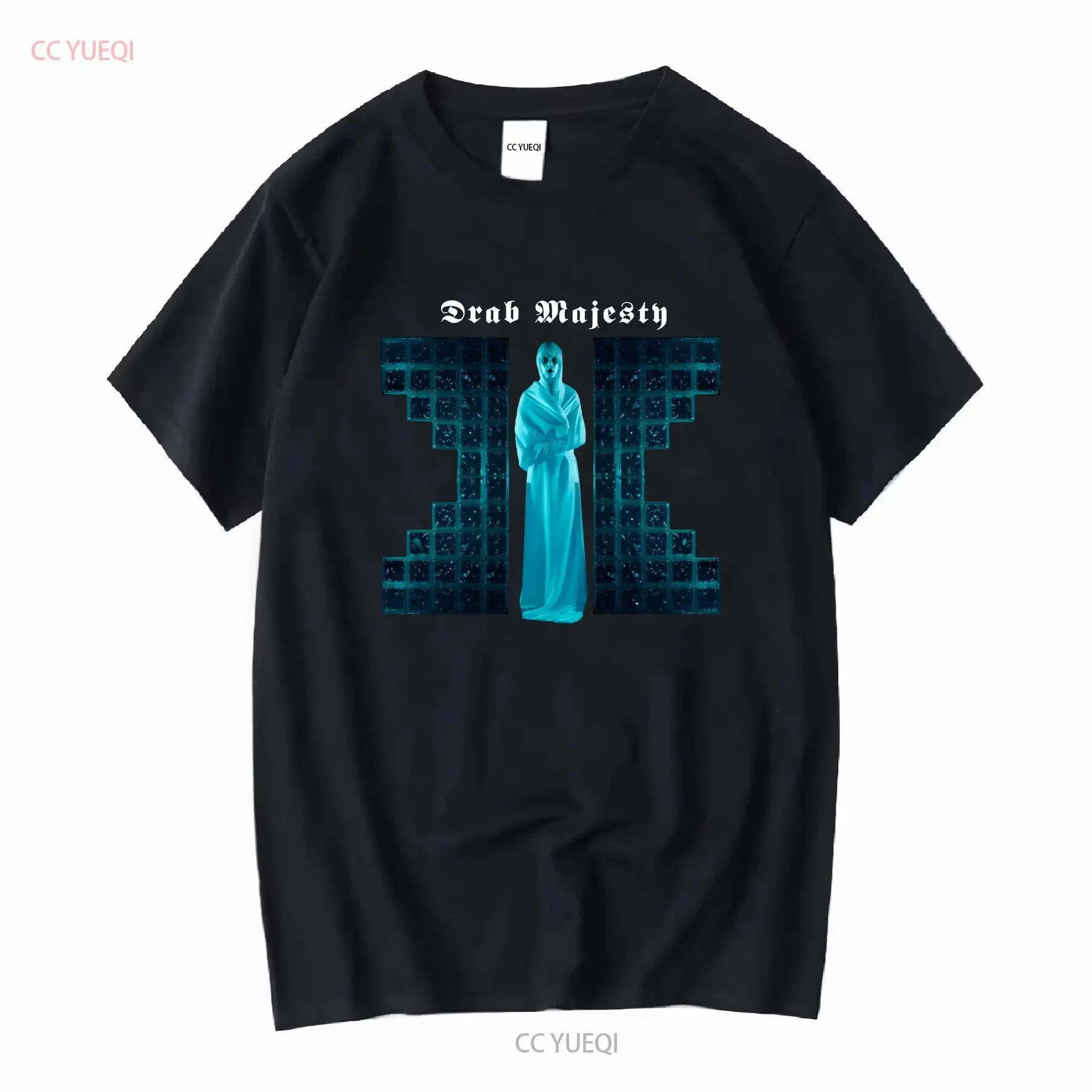 Drab Majesty band t-shirt coton noir toutes tailles KH1777 manches longues ou courtes vintage lavé légèrement doux décontracté élégant