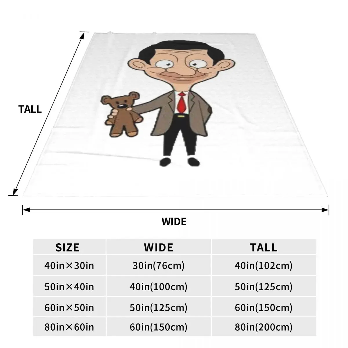 Mr-Bean Cartoon Blanket Soft Warm Flannel Throw Blanket Bedding for Bed Living room Picnic Travel Home Sofa