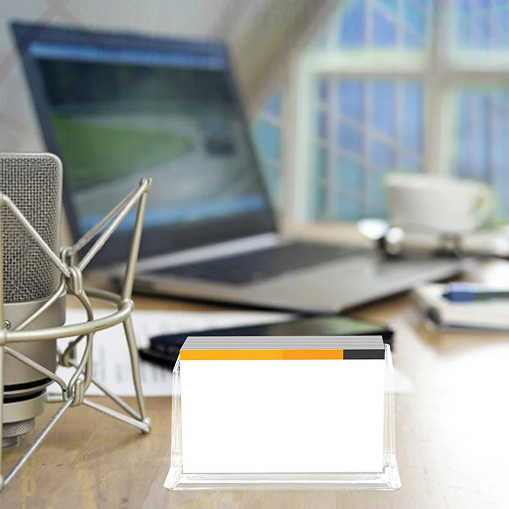 

2Pcs Desktop Business Card Holder Acrylic Organizer Smooth Touch Compact Design Office Table Tidy Gift Partners