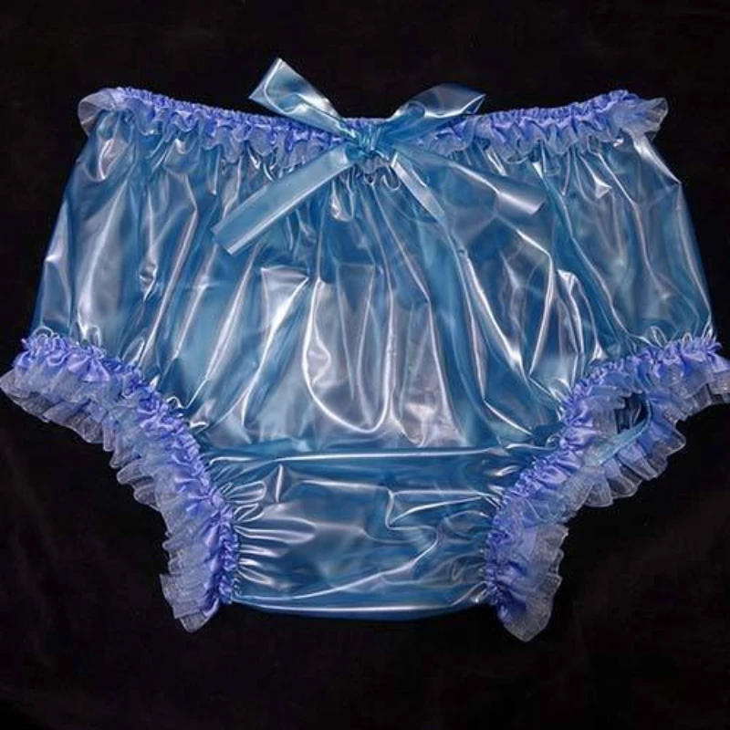 Sexy Soft PVC Film High-waisted Loose Men's Briefs Waterproof Stain-resistant and Urine-proof Drifting Plastic Underwear