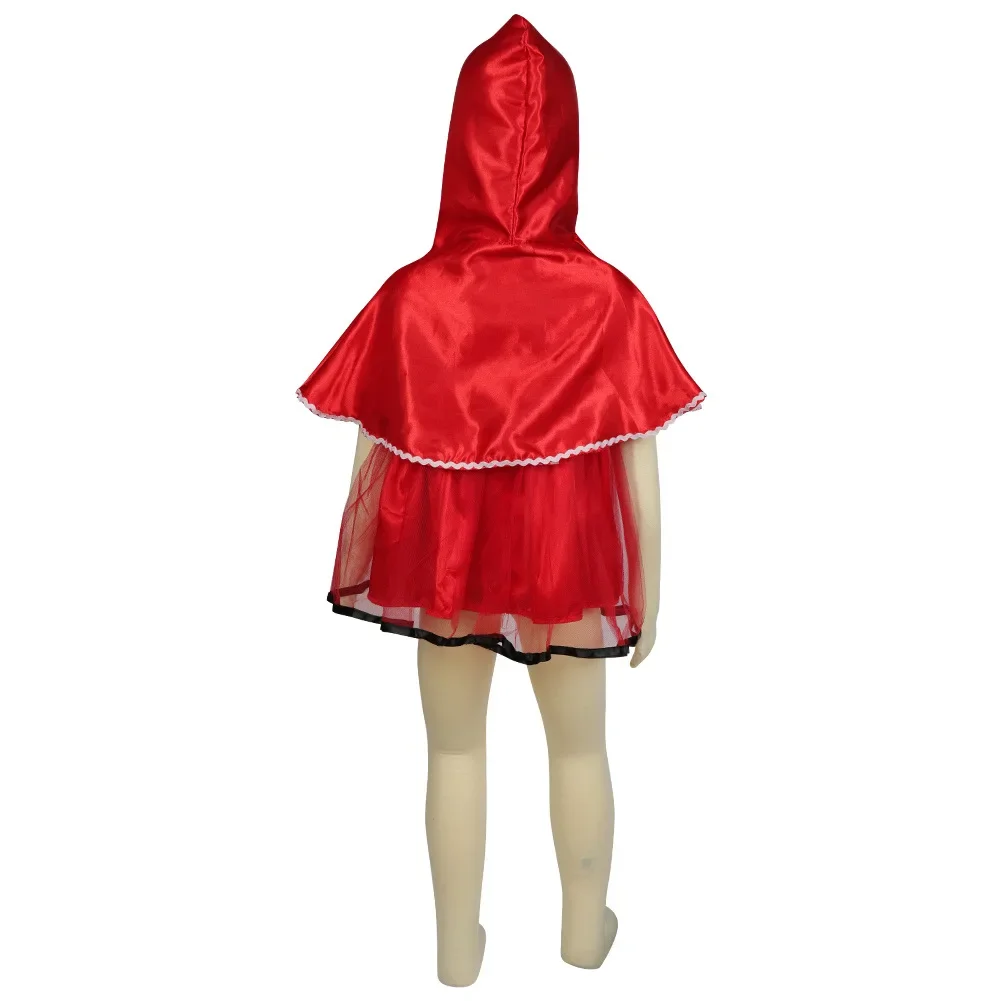 Kinder-Märchenbuch-Kostüm für Mädchen, Rollenspiel-Partykostüm, Kapuzenumhang, Rot Karierter Rock mit Schnürung, Halloween-Feiertagsoutfit – Detail 19
