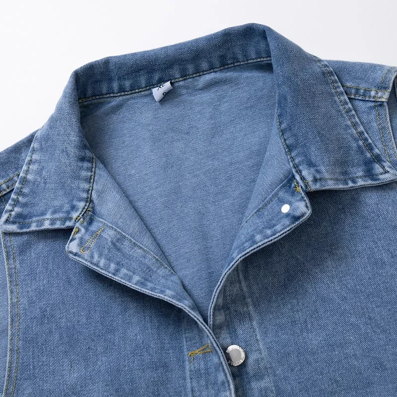 Single breasted Women\'s Denim Vest Jacket 2025 Spring New Korean Loose Sleeveless Jeans Outwear Casual Female Waistcoats Tops