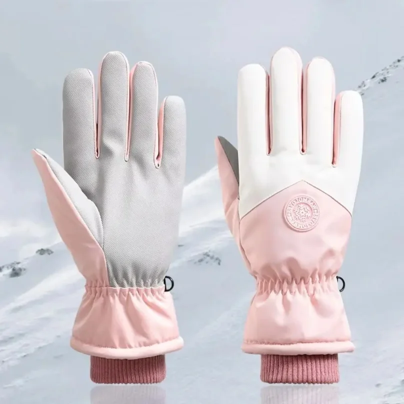 

Winter Couple Ski Gloves Thickened Thermal Gloves Adjustable Close Non-slip Touch Screen Gloves Waterproof Cold-proof