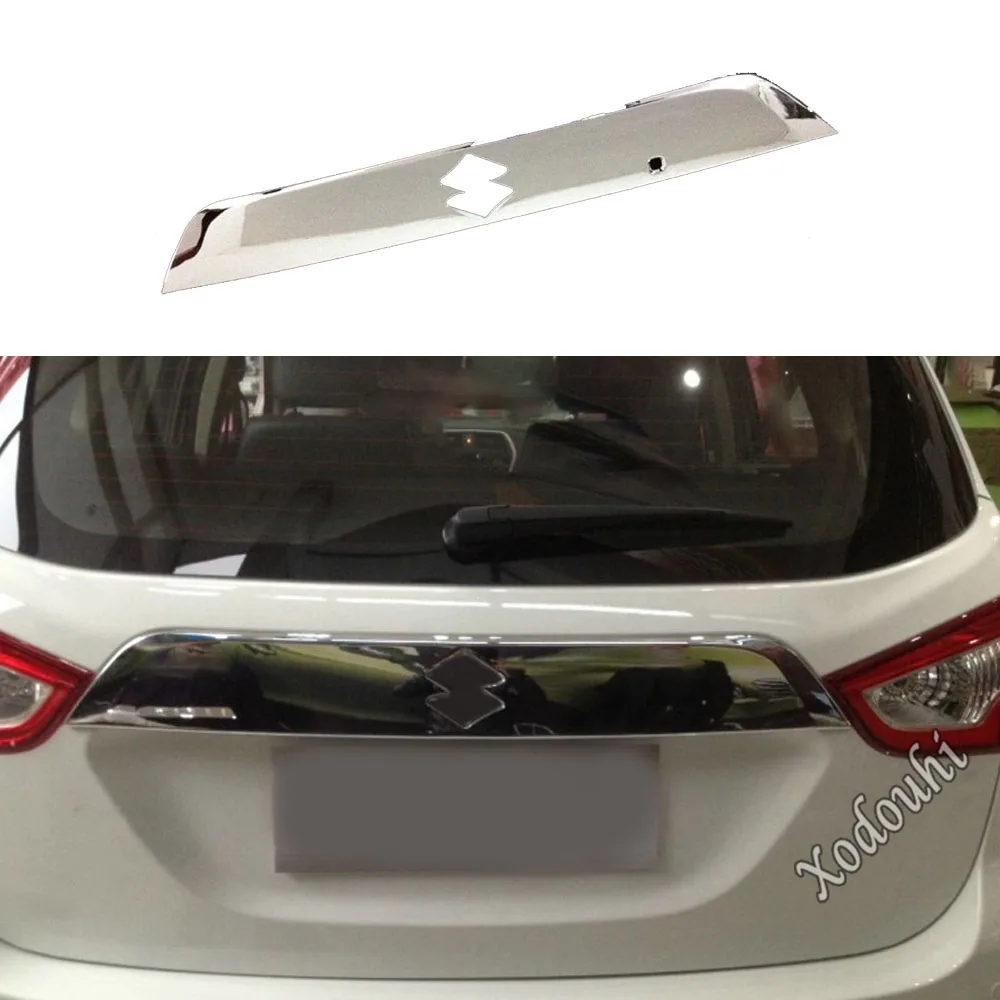 

For Suzuki S-Cross Scross SX4 2014 2015 2016 2017 Rear Back Bumper Cover License Frame Lamp Panel Trunk ABS/Stainless Steel Trim