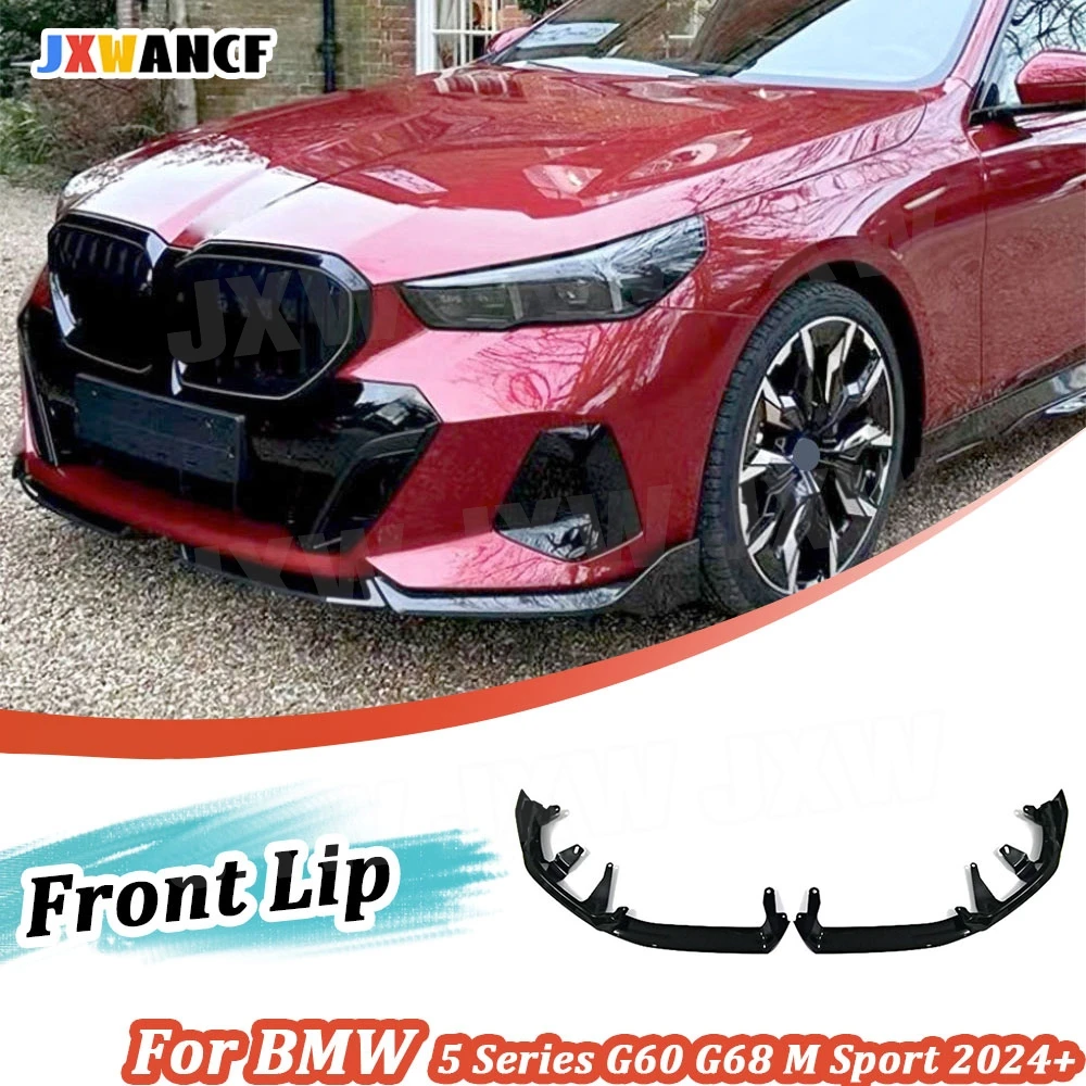 

JXWANCF ABS Front Bumper Lip Chin Spoiler for BMW 5 Series G60 G68 M Sport 2024+ Bumper Guard Cover Car