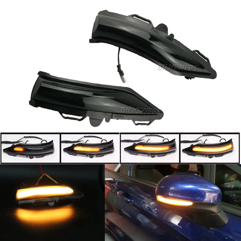 Auto High Quality For Ford Fiesta ST Line MK8 2018 2019 Side Rearview Mirror Sequential Indicator Dynamic Turn Signal Light