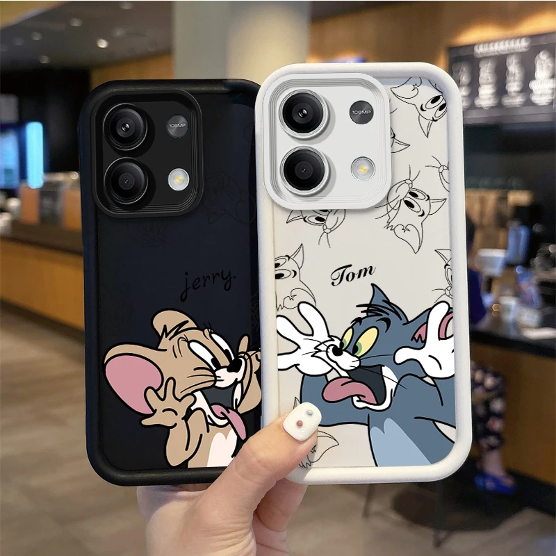 T-Tom And J-Jerry Cartoon Phone Case for Redmi Note 13 12 Pro Plus 5G Note 13 12 11 10 9 Pro 12C 14C 10C 9C A2 A1 Silicone Cover