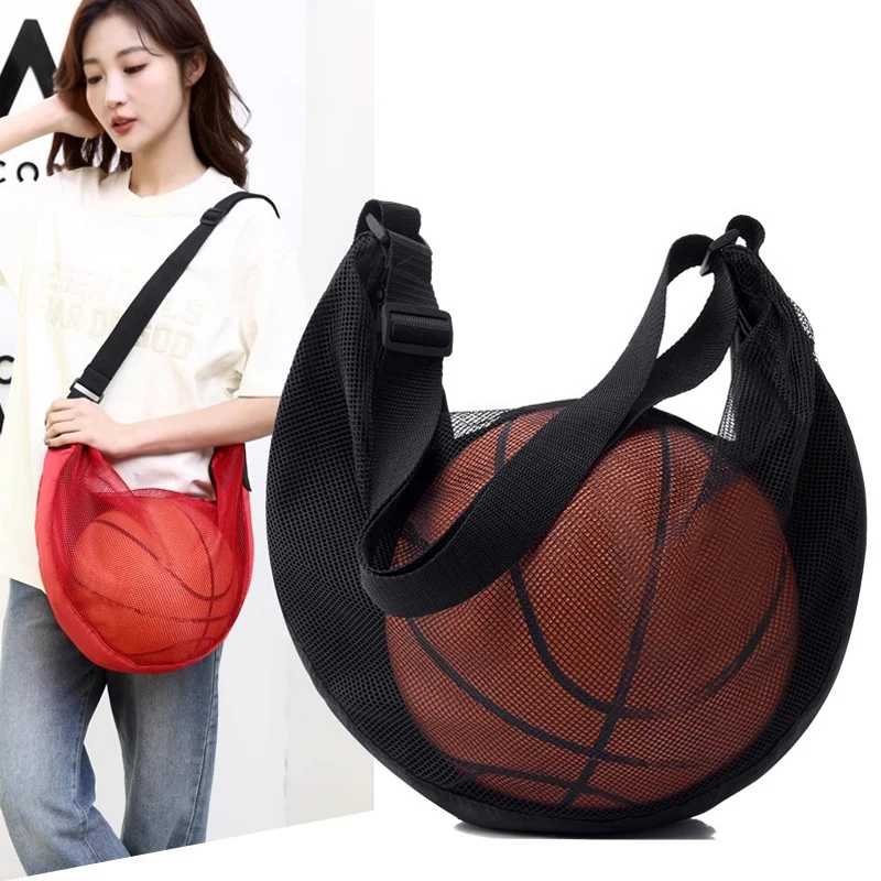 Tas Ransel Serut Portabel untuk Bola Basket, Tas Jala untuk Bola Sepak Bola, Bola Voli, Tas Penyimpanan Bola, Olahraga Luar Ruangan, Bepergian, Gym, Yoga