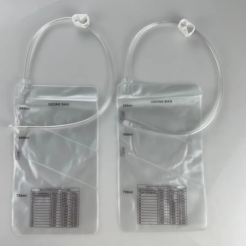 Durable 200ml 400ml 750ml Measuring 3 Chambers Ozone Bags for Rectal Insufflation Therapy