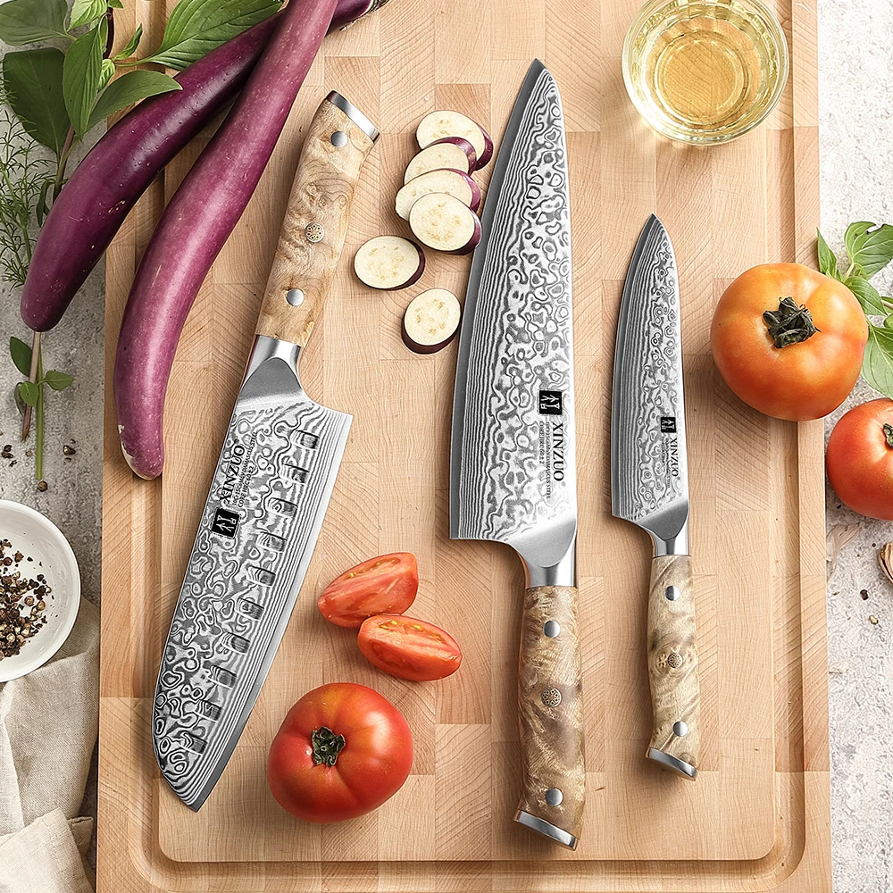Damascus Steel Knife Set 6