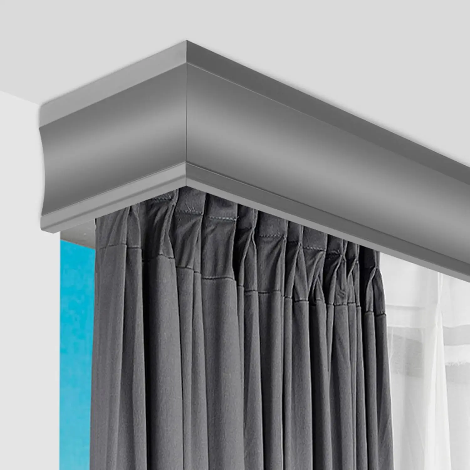 Cortina 3 en 1 y rieles dobles, barra de cortina de metal y cenefa decorativa, barra de cortinas de longitud personalizada