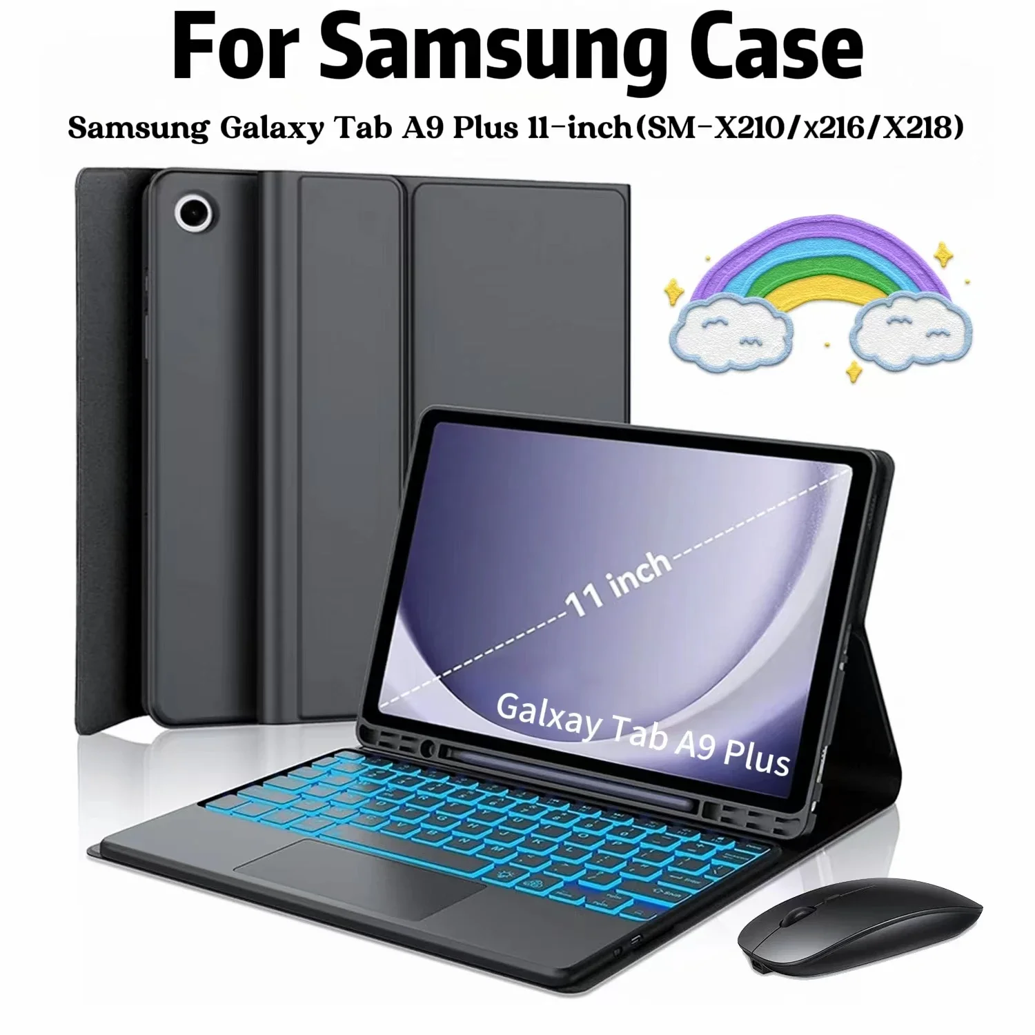 

For Samsung Galaxy Tab A9 Plus 11 inch Case, Keyboard Case for Samsung Galaxy Tab A9+ 11 inch SM-X210/X216/X218