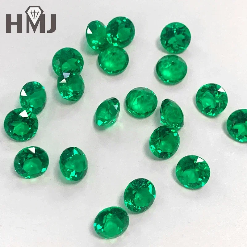 

Lab Grown Columbia Emerald Hand Cut Round Shape Gemstone for Women Jewelry Rings Earrings Making Selectable AGL Certificate