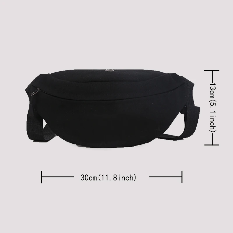 Outdoor Waist Packs Casual Men Shoulder Bags Running Belt Pouch Fanny Pack Mobile Phone Bag Blue Letter Pattern Canvas Chest Bag