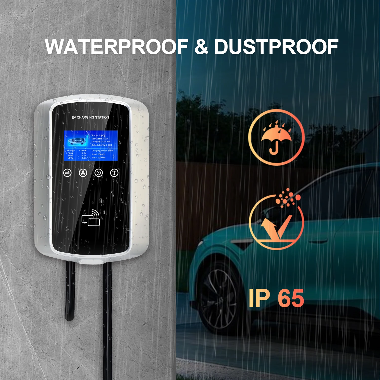 ERDAN 11KW 16A 3P شاحن سيارات كهربائية نوع 2 محطة منزلية 5 متر كابل 7.2KW قابل للتعديل الحالي APP تأخير الموقت بطاقة RFID تشيكوسلوفاكيا التسليم السريع #3