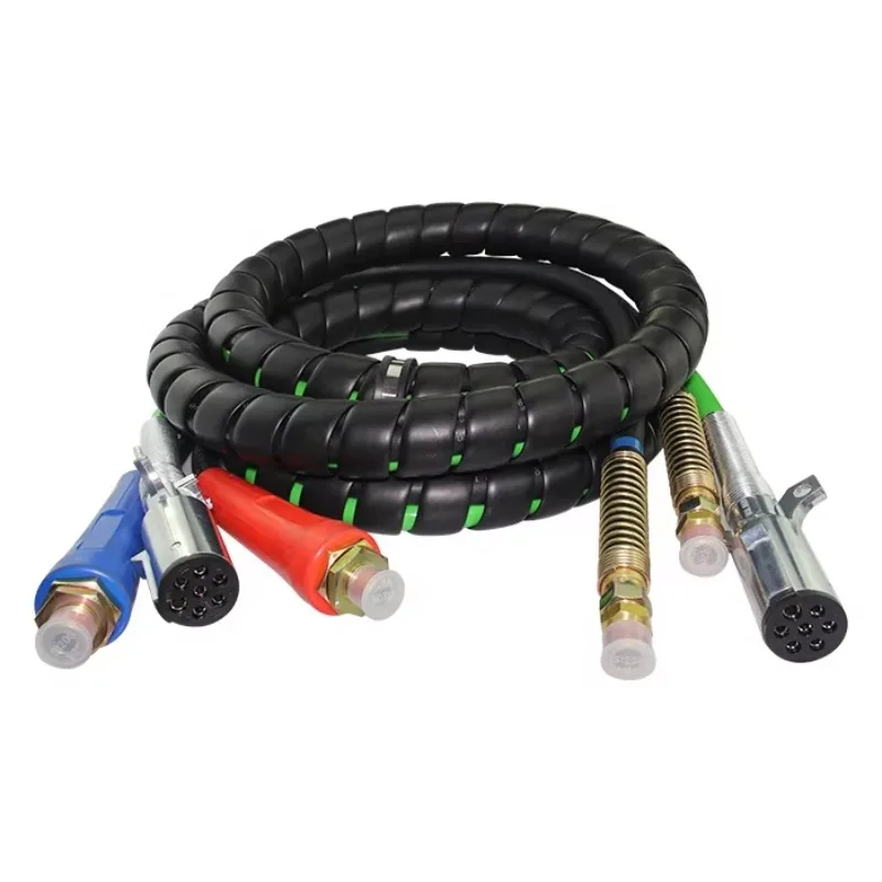 12 '3 in 1 Electric Truck Cable Green 7-Way Semi-Truck Air Line Kit