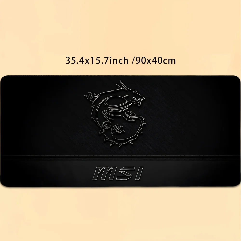 Grand tapis de souris de jeu avec logo MSI – Base en caoutchouc antidérapante, tapis de bureau antidérapant ultra épais pour le bureau et les jeux, Mechani durable
