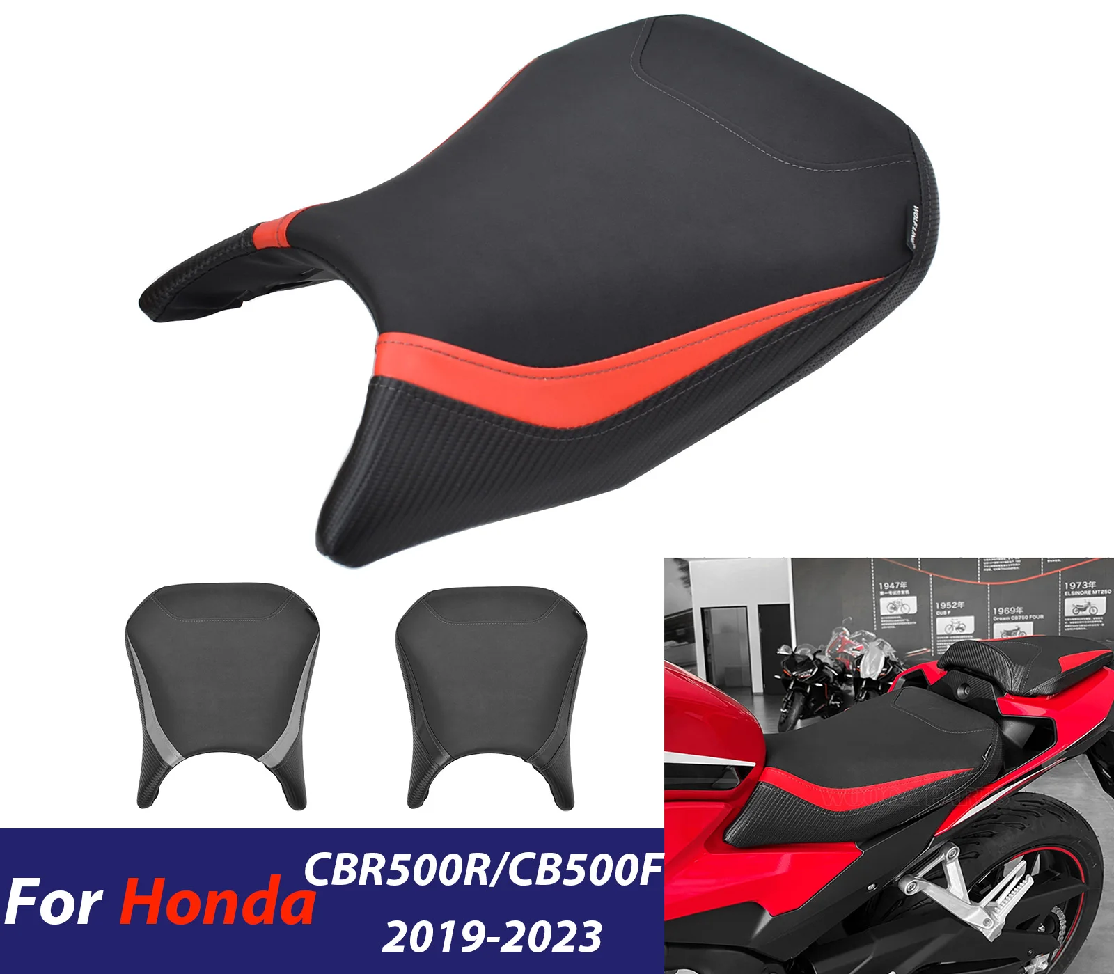 

CBR500R CB500F Front Seat Cushion For Honda CBR 500R CB 500F 2019-2023 2022 Rider Driver Seat Pad Cover Motorcycle Accessories