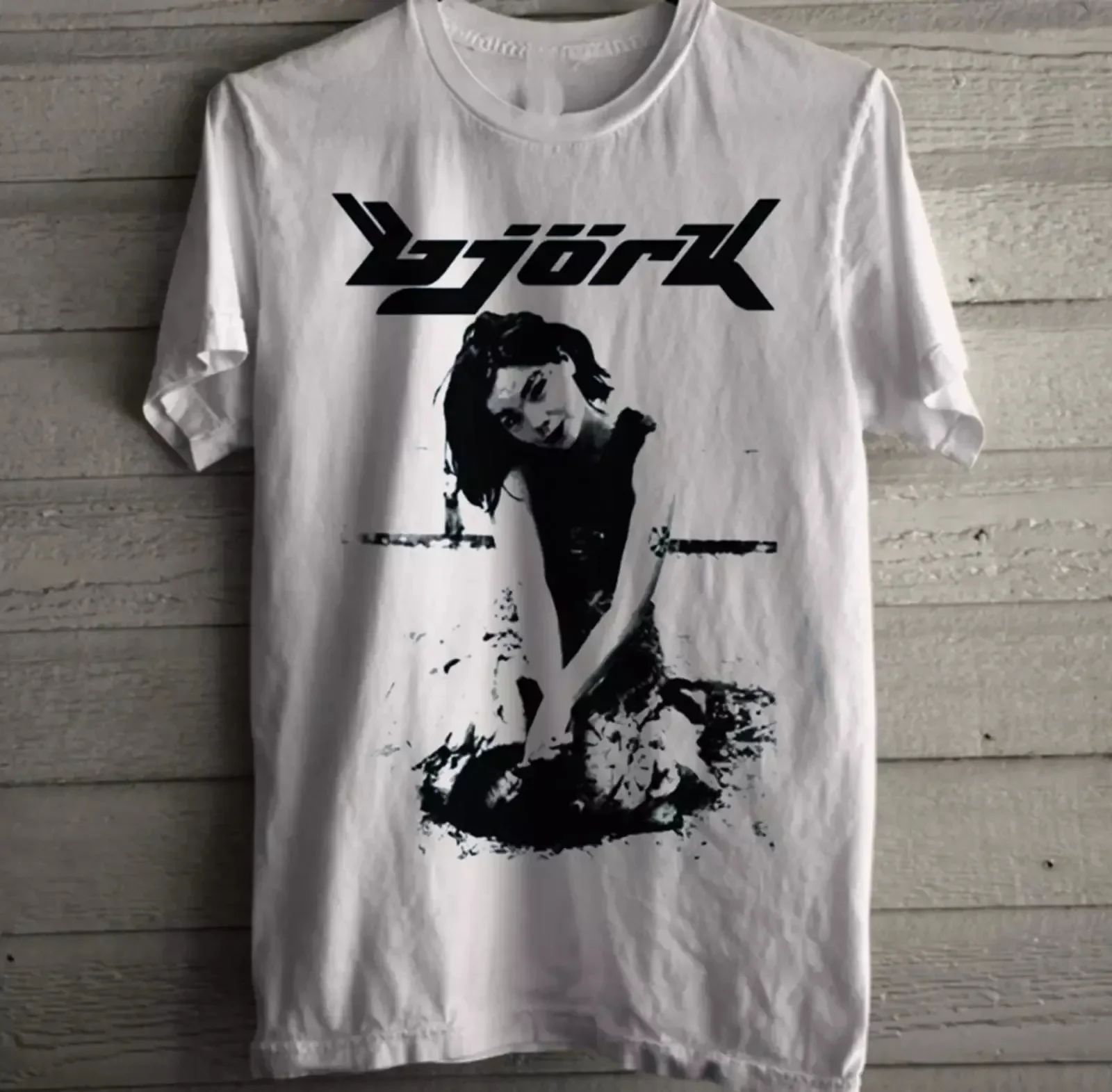 Bjork 90s Reprinted White T Shirt Full Size S-5XL