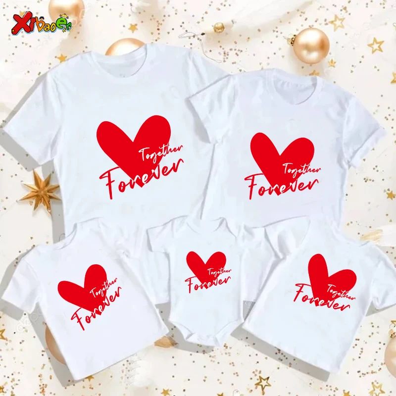 Valentine\'s Day Family T-shirt Valentine Tee Matching Family Outfits  Couple Matching Outfits Hearts T Shirts  Baby Girl Clothes