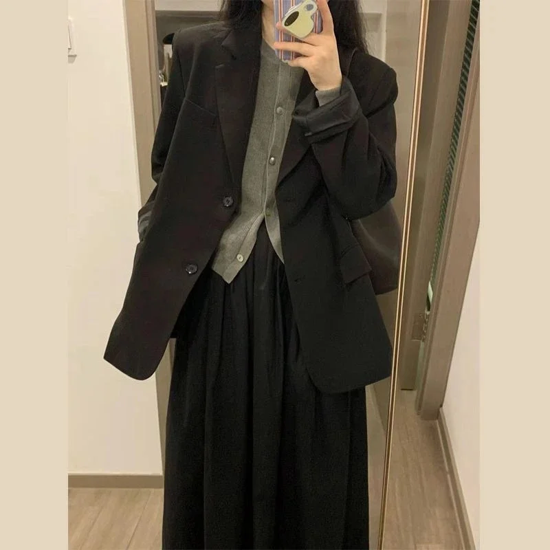 

2025 Spring and Autumn New Women's Loose and Versatile Suit Jacket Internet Celebrity Casual Student Suit British Style Waist