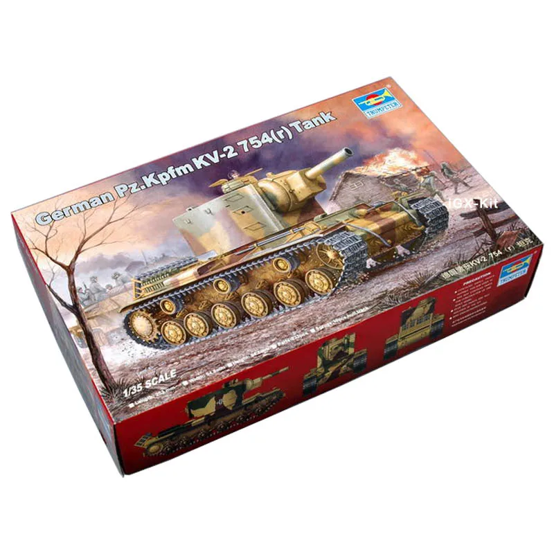 

Trumpeter 00367 1/35 German Pz Kpfm KV-2 KV2 754(r) Tank Children Gift Toy Plastic Assembly Building Model Kit