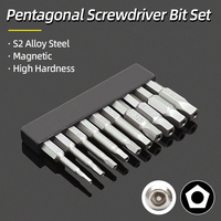 Pentagonal Screwdriver Bit Set With Hole 1/4\