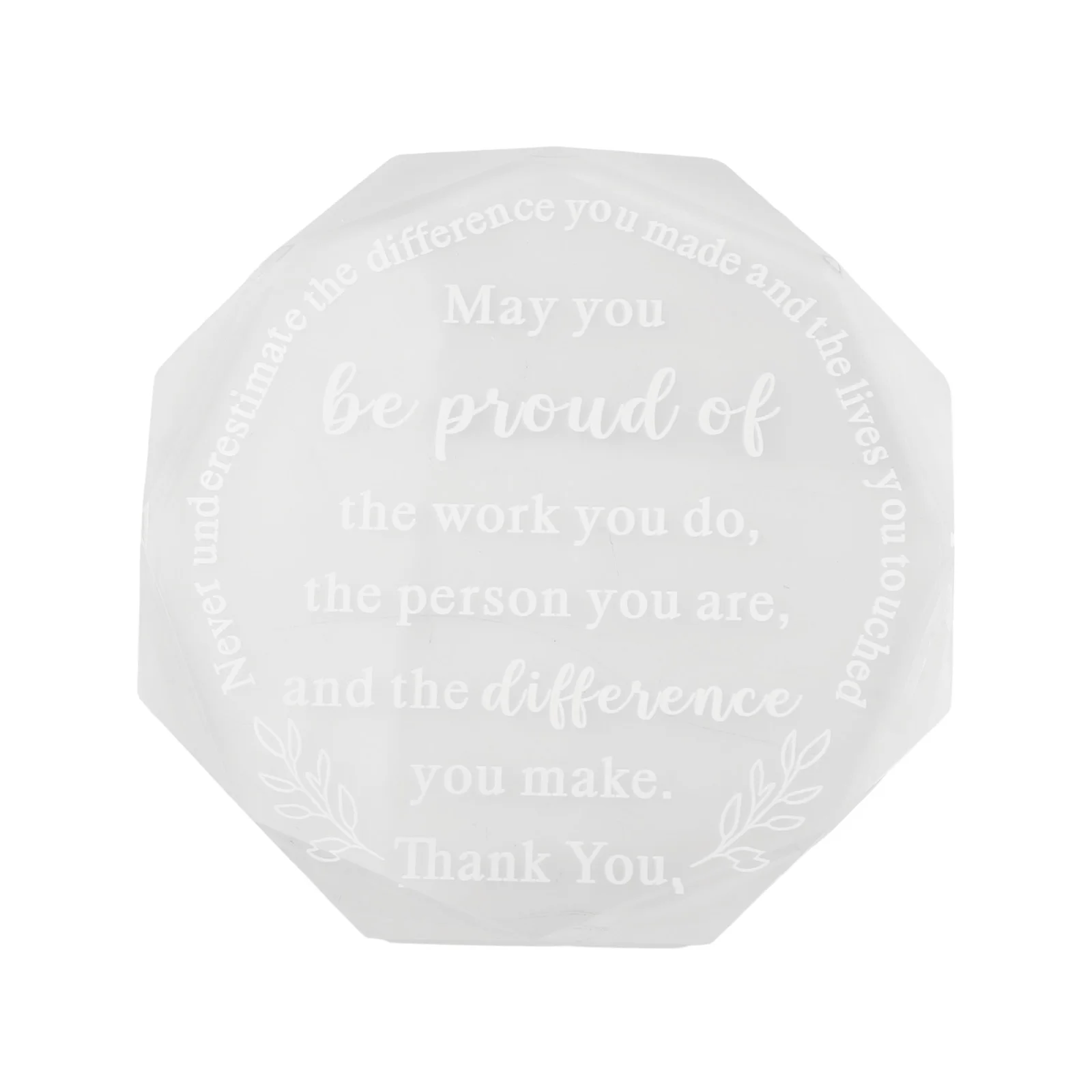 Acrylic Thank You Colleague Employee Retirement Octagonal Souvenir Trophy 4.7*5.1*0.4in Colleague Farewell Present