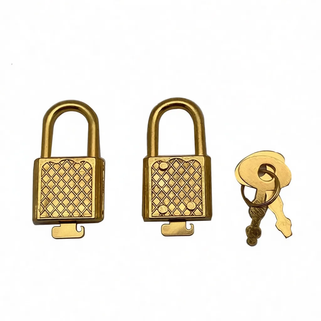 Small Metal Padlock Vintage Grid Pattern Zinc Alloy Lock With Key For Cabinet Wardrobe Box Luggage Security Hardware