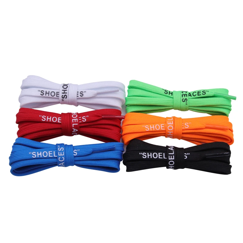 Coolstring Foot Wearing Accessories 8MM Skinny Font Printed Shoelaces Double-Layer Polyester Sneaker Air Athletic Cord Wholesale